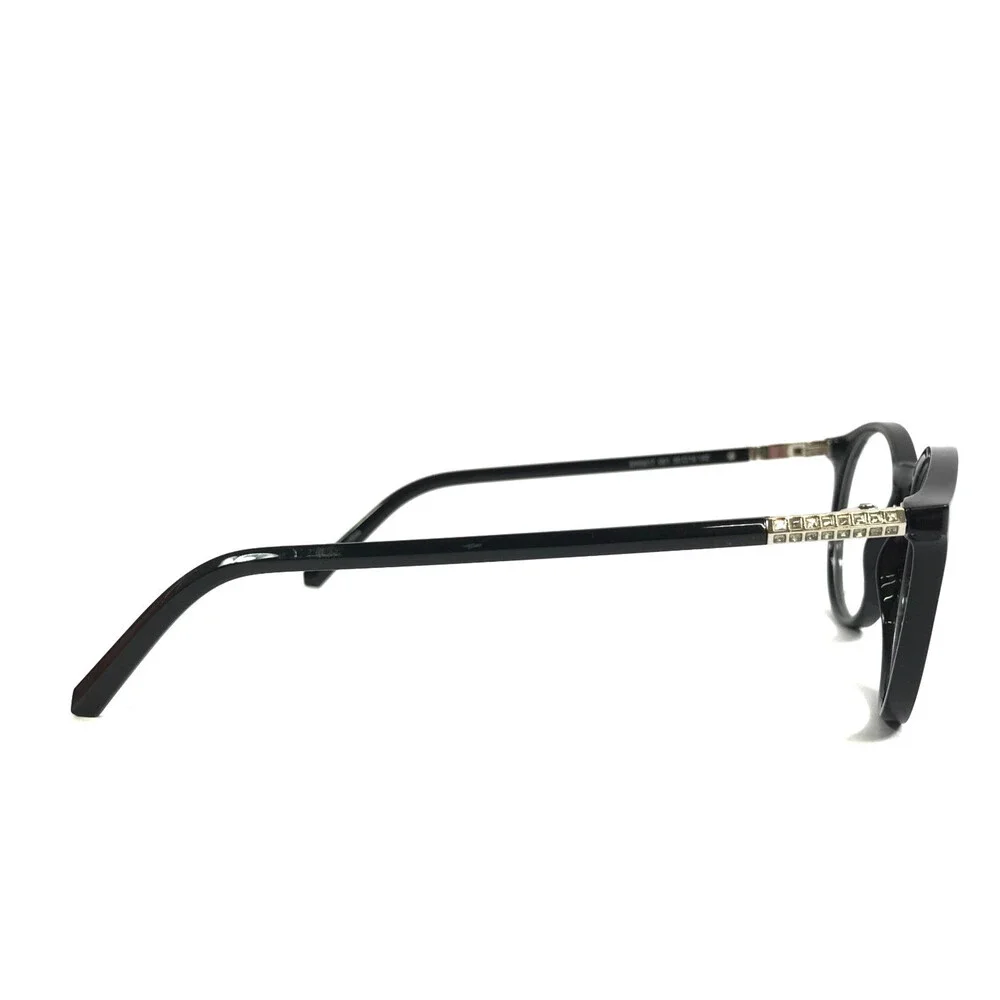 Swarovski Eyeglasses Frames SW5217 001 Black Silver Round Crystals 50-19-140